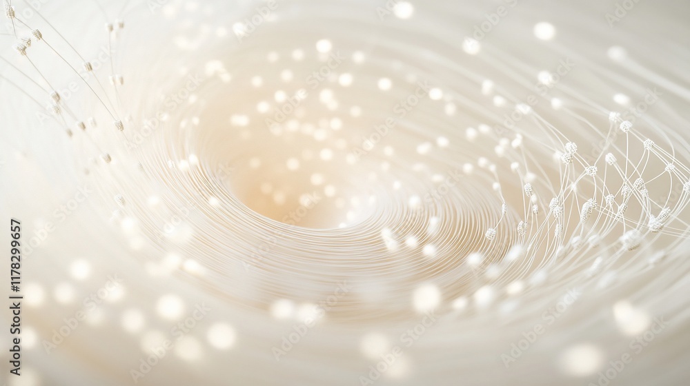 Aufkleber Abstract swirling light vortex with glowing particles, creating a sense of depth and movement.