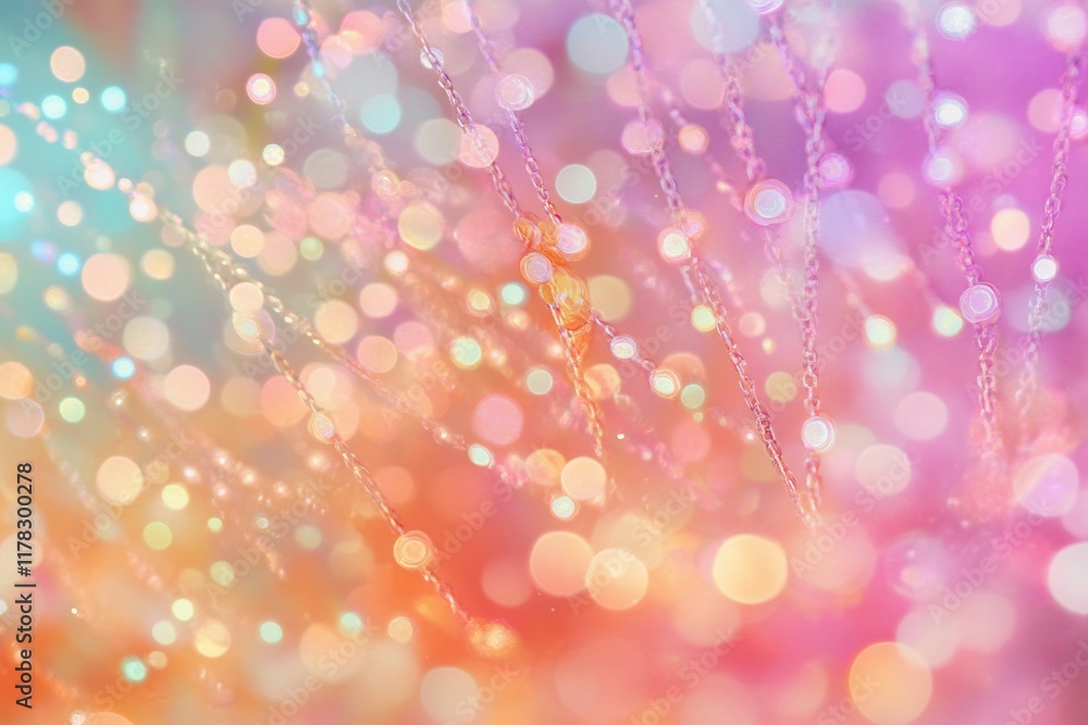 Poster abstract colorful bokeh background with light streaks and glowing circles.