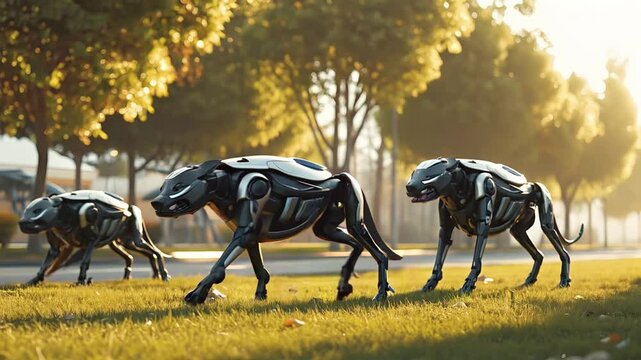 some robot dogs