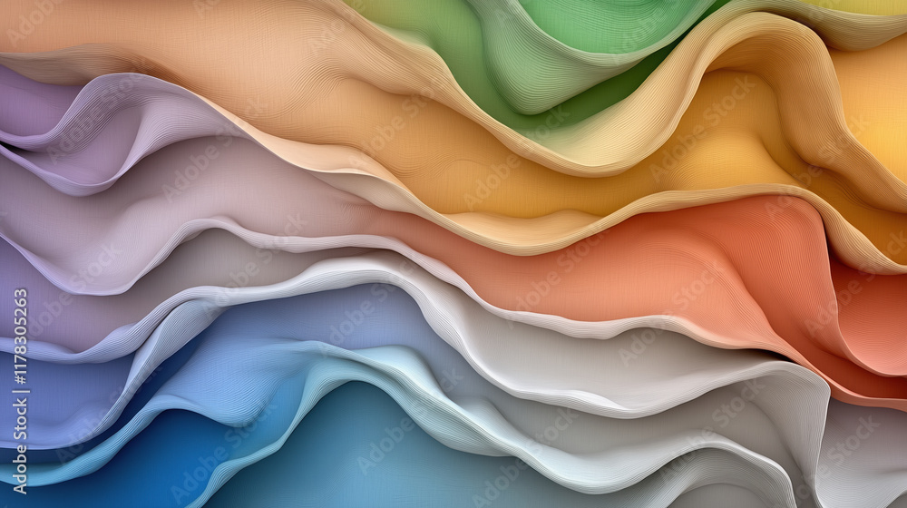 Poster colorful abstract waves create vibrant and dynamic visual experience