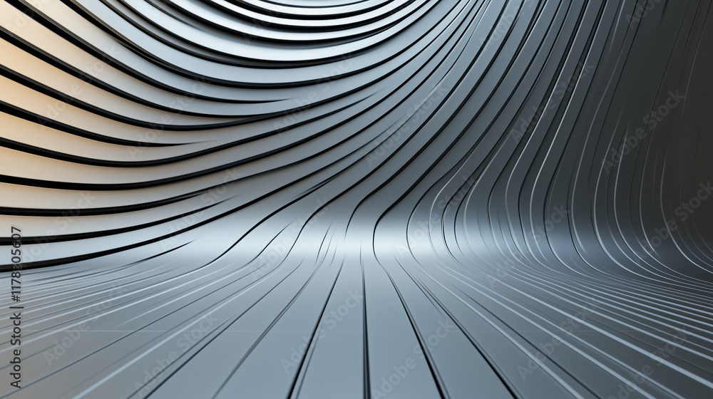 Poster dynamic abstract lines and curves create modern, fluid background