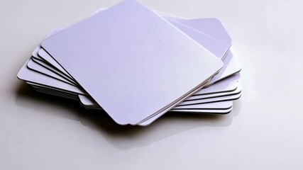 Stack of empty playing cards on a smooth surface ready for games at home or gatherings