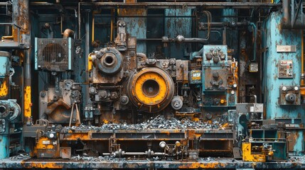 Machinery Operating in Sync to Process and Sort Various Materials in an Industrial Setting