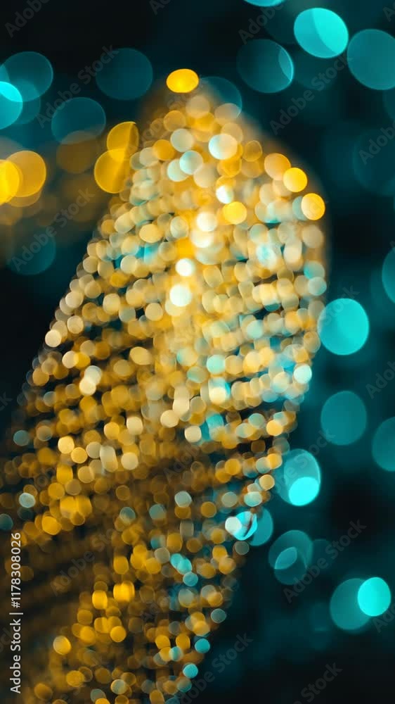 Aufkleber bright golden bokeh lights create a mesmerizing visual effect against a turquoise background at a fe