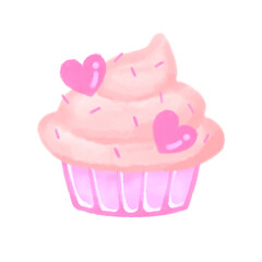 pink cupcake with pink frosting