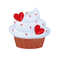 cupcake with red heart