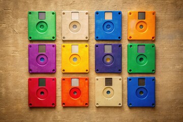 Vintage Floppy Disks: Nostalgic Computing Technology Photography