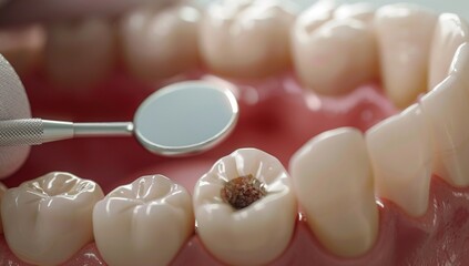 Examination of a tooth with caries