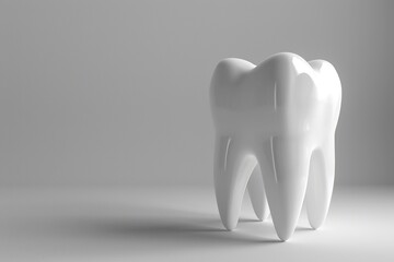 Healthy tooth on a gray background