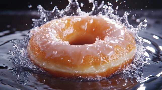 Glazed Donut Splash: A Sweet Treat's Aquatic Adventure