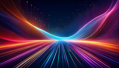 abstract tech background with particle lines colorful vibrant digital design dynamic glowing patterns future tech concept modern design ideal for presentations futuristic elegant creative