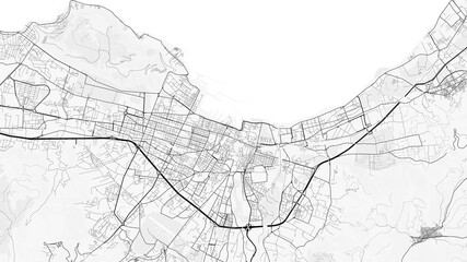 Map of Palermo, Italy. Perfect for posters, printing, wallpaper, and home decor. Maps with monochrome and black and white styles, suitable for those who want to customize
