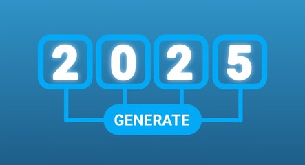 Artificial intelligence style theme new year change transition concept banner design illustration.  2024 to 2025 reveal idea background greeting card