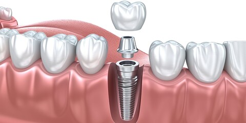 Dental implant in the gum