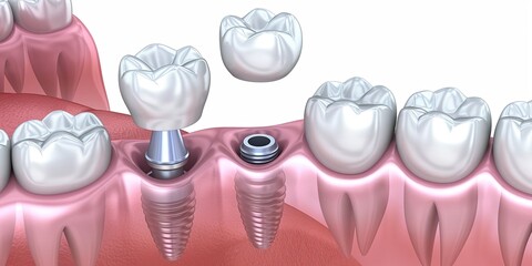 Dental implant in the gum