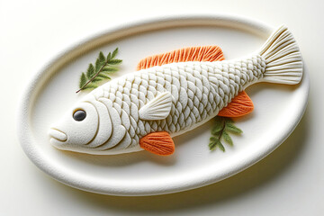 Chinese Specialties Fish Felt Style Creative Illustration