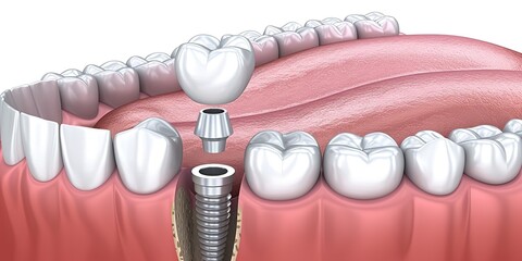 Dental implant in the gum