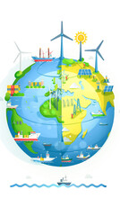 wind turbine and globe
