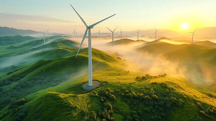 wind turbines in the field