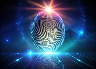 Abstract AI portrait, a fingerprint on a screen's glow.