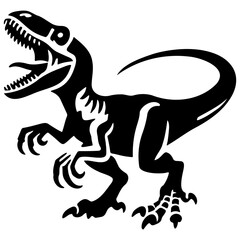 Fototapeta premium Dinosaur Sketch Illustration. Velociraptor.