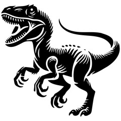 Dinosaur Sketch Illustration. Velociraptor.
