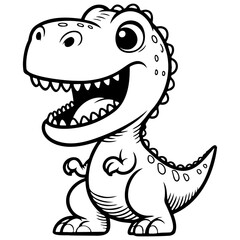 Cute Tyrannosaurus T-Rex Dinosaur Illustration.