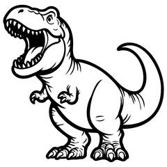 Cute Tyrannosaurus T-Rex Dinosaur Illustration.