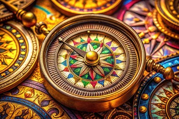 Classic compass designs, intricate details, timeless style.