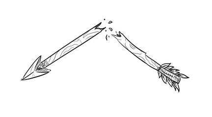 broken arrow digital drawing illustration isolated