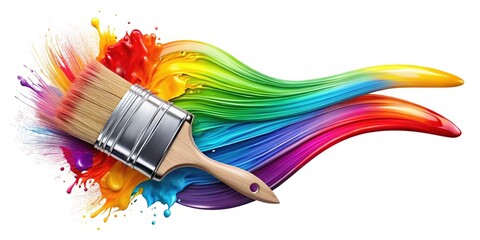 Creative paint brush logo, bold and abstract.