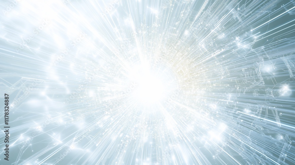 Aufkleber abstract light burst background with glowing particles and rays.