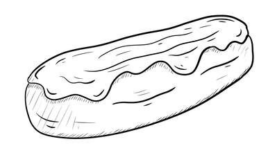 eclair digital drawing illustration isolated