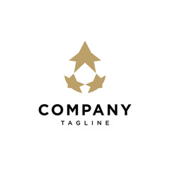 Obraz premium Three Star Elegant Logo Icon Vector