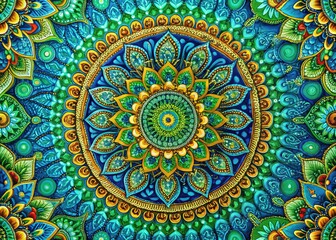 Fototapeta premium Vibrant Blue Green Abstract Pattern Background Texture Stock Photo