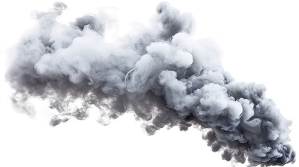 Abstract swirling smoke isolated on a white background, featuring soft, flowing patterns and delicate gradients, perfect for creative design, art concepts, and atmospheric visuals.