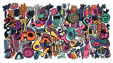 Obraz premium Colorful abstract doodle art background. (1)