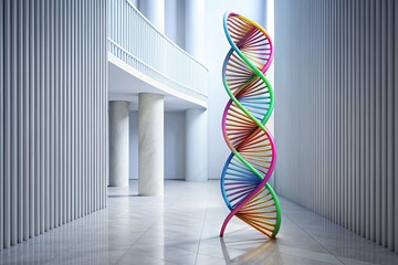 Intricate DNA helix structure, an elegant photographic capture.