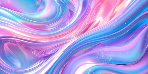 Fototapeta premium Abstract 3d modern pastel colored holographic background in wave style.