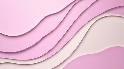 Obraz premium Abstract Pink and White Layered Wave Design