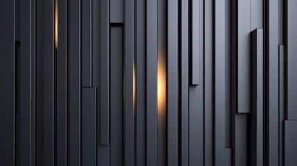 Obraz premium Abstract dark wall with vertical panels and subtle glowing accents.