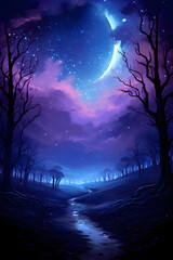 Tranquil Beauty of a Moonlit Night: A Journey into the Mystique of the Nocturnal World