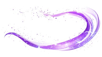 Abstract swirling violet luminous lines with a glowing light effect, ideal for vector design, game illustrations, and futuristic creative concepts, isolated on a white background.