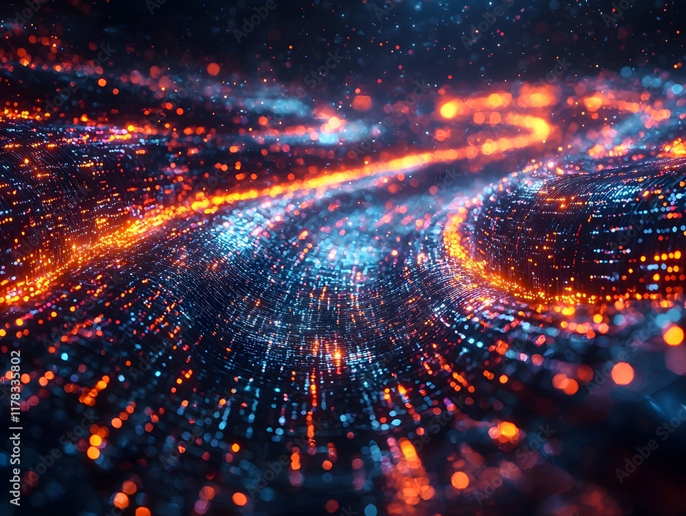Poster futuristic digital visualization of transformative supply chain dynamics