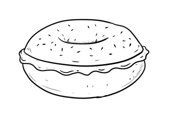 bagel digital illustration drawing isolated