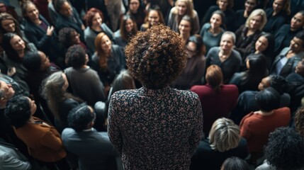 Obraz premium Businesswoman Leading a Collaborative Meeting with a Diverse Team in a Modern Corporate Office