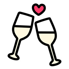 two glasses of champagne vector illustration
