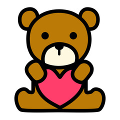 teddy bear with heart vector illustration