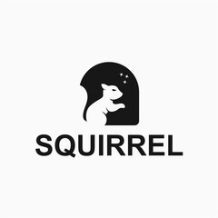 Squirrel and window simple and modern logo
