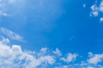青空と白い雲　背景素材
